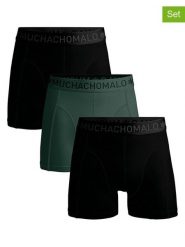 Muchachomalo Bokserki (3 pary) w kolorze czarno-zielonym rozmiar: XL. Czarne bokserki męskie Muchachomalo, bez wzorów. Za 114.95 zł.