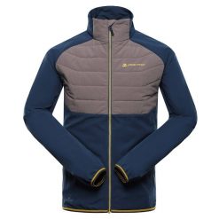 Bluza męska sportowa z wełną merino Alpine Pro Gerl. Niebieskie bluzy z kapturem męskie Alpine Pro, l, z elastanu. Za 209.00 zł.