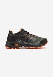 Czarno-Zielone Sznurowane Płaskie Buty Sportowe z Geometrycznym Wzorem Brefoa. Zielone buty sportowe na co dzień męskie Born2be, z materiału, bez zapięcia. Za 99.99 zł.