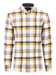 FYNCH-HATTON Koszula w kolorze granatowo-biało-żółtym rozmiar: L. Białe koszule męskie Fynch-Hatton, l, bez wzorów, z bawełny, bez kołnierzyka, bez ramiączek. Za 108.99 zł.