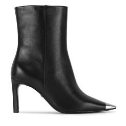 Botki GINO ROSSI. Czarne botki damskie Gino Rossi, bez obcasa, na szpilce, bez zapięcia. Za 399.99 zł.