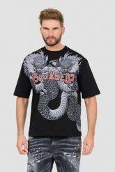 DSQUARED2 Czarny męski t-shirt Loose Fit Tee, Rozmiar XXL. Czarne t-shirty męskie Dsquared2, l, bez wzorów, bez kołnierzyka. W wyprzedaży za 855.99 zł.