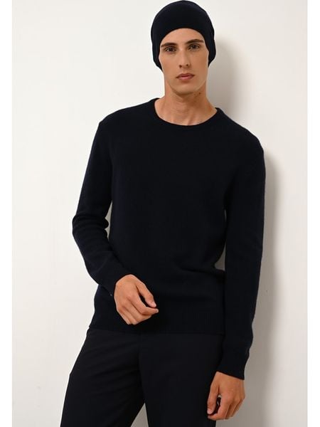 Just Cashmere Kaszmirowy sweter "Gabin" w kolorze granatowym rozmiar: L. Niebieskie swetry męskie Just Cashmere, l, bez wzorów, z kaszmiru, bez kołnierzyka. Za 609.17 zł.