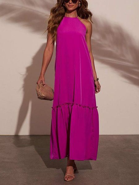 LA Angels Sukienka w kolorze fioletowym rozmiar: M. Różowe sukienki damskie LA Angels, na imprezę, m, bez wzorów, bez kołnierzyka, bez ramiączek, maxi. Za 213.18 zł.