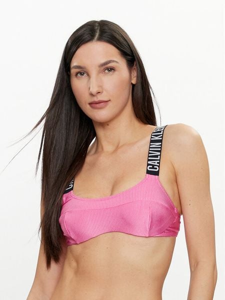 Calvin Klein Swimwear Góra od bikini KW0KW02389 Różowy. Czerwone bikini damskie Calvin Klein Swimwear, bez wzorów. Za 198.99 zł.