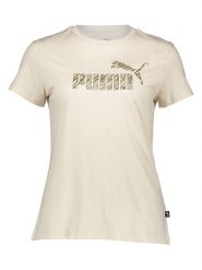 Puma Koszulka "Essential+" w kolorze beżowym rozmiar: M. Brązowe bluzki damskie Puma, m, bez wzorów, z bawełny, bez kołnierzyka, bez ramiączek. Za 90.45 zł.