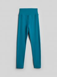 4F Legginsy treningowe szybkoschnące damskie - turkusowe XS. Niebieskie legginsy damskie 4f, l, bez wzorów, z materiału. Za 119.99 zł.