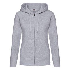 Kurtka Dresowa Z Kapturem Lady Fit Dla Kobiet. Szare kurtki damskie Fruit of the Loom, l, bez wzorów, z dresówki, z kapturem. Za 132.99 zł.