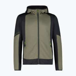 Polarowa kurtka z kapturem CMP Grid Tech. Zielone bluzy z kapturem męskie CMP, l, bez wzorów, z polaru, z kapturem. Za 229.99 zł.