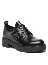Gino Rossi Oxfordy 23SS9060 Czarny. Czarne półbuty damskie Gino Rossi, bez wzorów, ze skóry, bez obcasa. Za 254.99 zł.