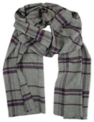 Szaro-Fioletowy Męski Szalik Firmy V.Fraas -Cashmink- Miękki, w Kratkę. Szare szaliki męskie V. Fraas, bez wzorów, z materiału. Za 59.00 zł.