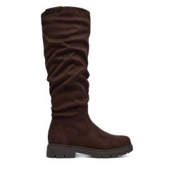 Kozaki Go Soft. Brązowe kozaki damskie GO SOFT, bez obcasa, na płaskiej podeszwie. Za 249.99 zł.