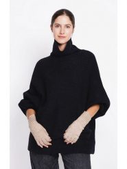 ASSUILI Sweter w kolorze czarnym rozmiar: 34. Czarne golfy damskie Assuili, bez wzorów, ze splotem, bez ramiączek. Za 113.99 zł.