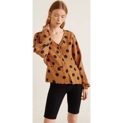 Mango - Bluzka Lunia. Brązowe bluzki damskie Mango, l, bez wzorów, z tkaniny, casualowe, bez kołnierzyka, bez ramiączek. W wyprzedaży za 49.90 zł.