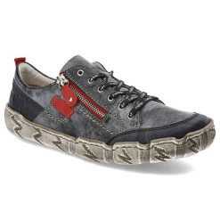 Niebieskie Półbuty Rieker Wygodne Obuwie Damskie. Niebieskie półbuty damskie Rieker, bez wzorów, sportowe, bez obcasa. Za 359.00 zł.