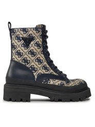 Guess Trapery Bada FL7BDA FAL10 Granatowy. Niebieskie trapery damskie Guess, ze skóry, bez obcasa. Za 669.99 zł.