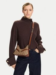 Guess Torebka Dea Mini HWSG79 93730 Brązowy. Brązowe listonoszki damskie Guess, z aplikacjami, ze skóry, bez dodatków. Za 299.99 zł.