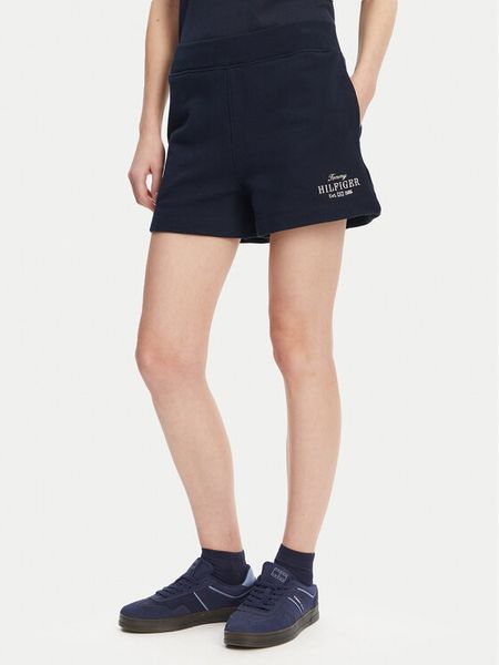 Tommy Hilfiger Szorty sportowe WW0WW45518 Granatowy Regular Fit. Niebieskie spodenki sportowe damskie Tommy Hilfiger, xl, z bawełny. Za 199.99 zł.