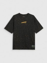 4F T-shirt oversize z nadrukiem męski - czarny L. Czarne t-shirty męskie 4f, l, bez wzorów, z bawełny, bez kołnierzyka. Za 79.99 zł.