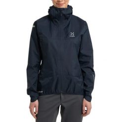 Kurtka przeciwdeszczowa damska Haglöfs L.I.M GTX. Niebieskie kurtki damskie Haglöfs, l, bez kaptura. Za 599.99 zł.