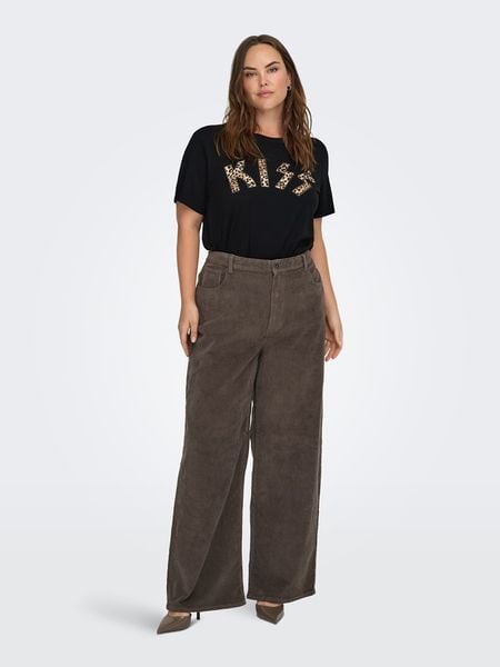 ONLY Carmakoma Koszulka w kolorze czarnym rozmiar: XS-40/42. Czarne bluzki damskie Only Carmakoma, xs, bez wzorów, z bawełny, bez kołnierzyka, bez ramiączek. Za 69.99 zł.