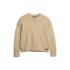Sweter damski Superdry Essential. Brązowe swetry klasyczne damskie Superdry., uniwersalny, z dzianiny, bez kołnierzyka. Za 141.00 zł.