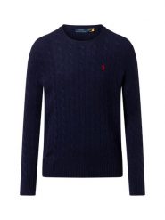 Polo Ralph Lauren Męski sweter z dzianiny z zawartością kaszmiru Mężczyźni Wełna niebieski jednolity, XXL. Niebieskie swetry męskie Polo Ralph Lauren, m, bez wzorów, z dzianiny, bez kołnierzyka. Za 699.95 zł.
