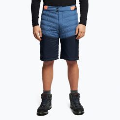Spodenki skiturowe męskie CMP. Niebieskie szorty męskie CMP, bez kołnierzyka. Za 229.99 zł.