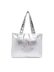 Adidas Torebka Shopper Metallic Pu Bag KR1566 Srebrny. Szare shopper bag damskie Adidas, bez wzorów, ze skóry, bez dodatków. Za 239.99 zł.