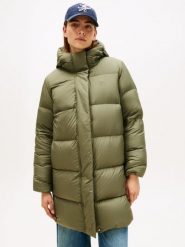 Tommy Hilfiger płaszcz puchowy Kobiety Sztuczne włókno zielony, XS. Zielone płaszcze damskie Tommy Hilfiger, xs, bez wzorów, z puchu. Za 949.95 zł.