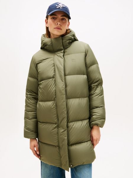 Tommy Hilfiger płaszcz puchowy Kobiety Sztuczne włókno zielony, XS. Zielone płaszcze damskie Tommy Hilfiger, xs, bez wzorów, z puchu. Za 949.95 zł.