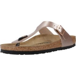 Japonki damskie Birkenstock Gizeh Bf Narrow. Brązowe klapki damskie Birkenstock, bez wzorów, z materiału, bez obcasa. Za 429.99 zł.