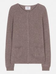 Perfect Cashmere Kaszmirowy kardigan "Amy" w kolorze szarobrązowym rozmiar: L. Brązowe kardigany damskie Perfect Cashmere, l, bez wzorów, z kaszmiru. Za 394.38 zł.