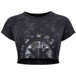 Top treningowy damski Gymshark KK Twins Raw Crop Top. Czarne topy damskie Gymshark, bez wzorów, bez kołnierzyka. Za 109.99 zł.