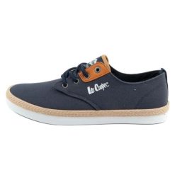 Buty Lee Cooper LCW-25-02-3251M trampki męskie granatowe niebieskie. Niebieskie trampki i tenisówki męskie bez wzorów, z gumy, bez zapięcia. Za 191.13 zł.