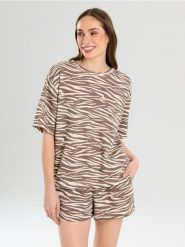 Bluza z krótkim rękawem w zeberkę - wielobarwny. Bluzy bez kaptura damskie Sinsay, l. Za 39.99 zł.