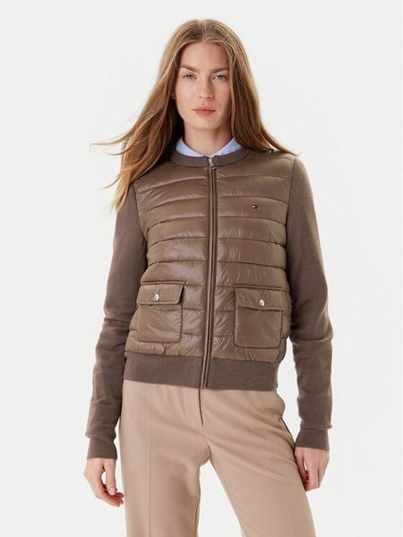 Tommy Hilfiger Kurtka bomber WW0WW46741 Brązowy Regular Fit. Brązowe kurtki damskie Tommy Hilfiger, xxl, bez wzorów, z syntetyku, bez kaptura. Za 709.99 zł.