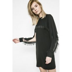 Morgan - Sukienka. Czarne sukienki damskie Morgan, na co dzień, z aplikacjami, z elastanu, casualowe, bez kołnierzyka, bez ramiączek, maxi, proste. W wyprzedaży za 69.90 zł.