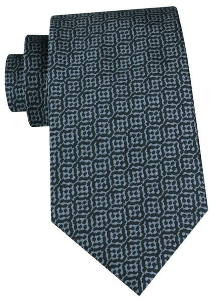 Męski Krawat - Chattier - Granatowy w Geometryczny Wzór. Niebieskie krawaty i muchy męskie Chattier, bez wzorów, z tkaniny, eleganckie. Za 55.00 zł.