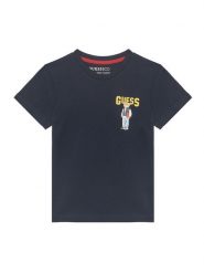 Guess T-Shirt N6YI23 3K3879 Granatowy Regular Fit. Niebieskie t-shirty chłopięce Guess, z aplikacjami, z bawełny, bez ramiączek. Za 74.99 zł.
