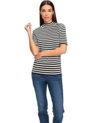 Heine Sweter w kolorze czarno-kremowym rozmiar: 36. Brązowe golfy damskie Heine, bez kołnierzyka. Za 56.66 zł.