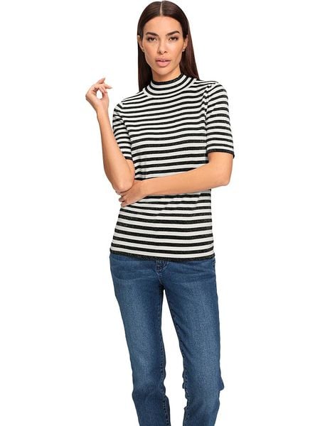 Heine Sweter w kolorze czarno-kremowym rozmiar: 36. Brązowe golfy damskie Heine, bez kołnierzyka. Za 65.23 zł.