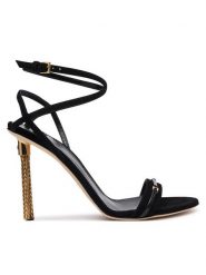 Elisabetta Franchi Sandały SA-71L-66E2-V760 Czarny. Czarne sandały damskie Elisabetta Franchi, bez wzorów, ze skóry, bez obcasa, na szpilce. Za 3,249.00 zł.