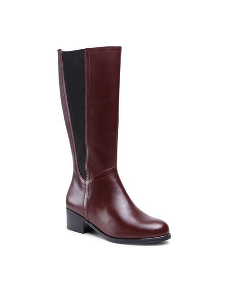 Go Soft Kozaki RST-AUGUSTA-11A Bordowy. Czerwone kozaki damskie GO SOFT, ze skóry, bez obcasa, na słupku. Za 379.99 zł.