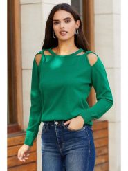 Milan Kiss Sweter w kolorze zielonym rozmiar: XL. Zielone swetry klasyczne damskie Milan Kiss, xl, z bawełny, bez kołnierzyka. Za 100.99 zł.