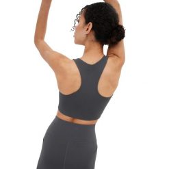 Damski Biustonosz Paloma Racerback Bra. Brązowe biustonosze GIRLFRIEND COLLECTIVE, bez wzorów, z elastanu. Za 214.99 zł.
