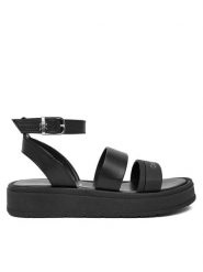Calvin Klein Sandały V4A2-83261-0326 M Czarny. Czarne sandały dziewczęce CALVIN KLEIN, ze skóry, bez zapięcia. Za 509.99 zł.