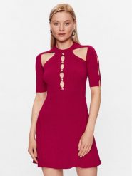 Pinko Sukienka dzianinowa 101227 A0TU Czerwony Regular Fit. Czerwone sukienki damskie Pinko, l, bez wzorów, z dzianiny, bez kołnierzyka, bez ramiączek. Za 1,089.00 zł.