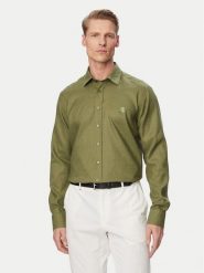 KARL LAGERFELD Koszula 605084 562791 Zielony Regular Fit. Zielone koszule męskie Karl Lagerfeld, m, bez wzorów, ze lnu, bez kołnierzyka, bez ramiączek. Za 459.99 zł.