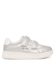 Calvin Klein Sneakersy Low Cut Velcro V1A9-83205-0376 M Srebrny. Szare buty sportowe dziewczęce CALVIN KLEIN, bez wzorów, ze skóry, bez zapięcia. Za 319.99 zł.